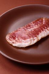 Sliced ham, meat, pork or turkey sausage for sandwiches. Ham slices, food