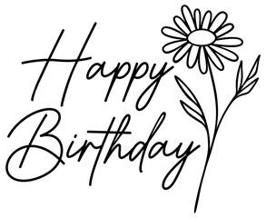 Happy Birthday | Floral HBD | Botanical Vector Bday Artwork