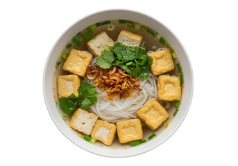 Delicious Tofu Noodle Soup A Culinary Delight on transparent background