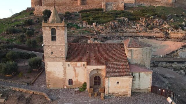 Aerial view of the Church of the Assumption (Iglesia de la Asuncion) in Onda, Castellon, Spain
