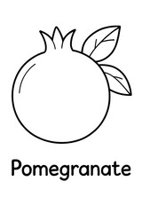 Fototapeta premium Printable Pomegranate Coloring Page Fun Fruit Activity for Kids
