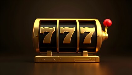 3d gold slot machine with gold 777 in casino vibes