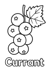 Fototapeta premium Printable Currant Coloring Page Fun and Educational Activity for Kids