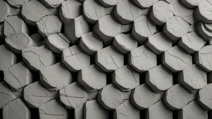 Texture of Gray Hexagonal Tiles Creating a Unique Patterned Wall in a Contemporary Architectural Design Showcasing Modern Artistry