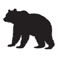 Black bear silhouette isolated on white 