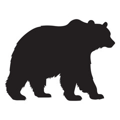 Fototapeta premium Black bear silhouette isolated on white 