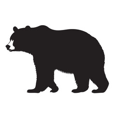 Fototapeta premium Black bear silhouette isolated on white 