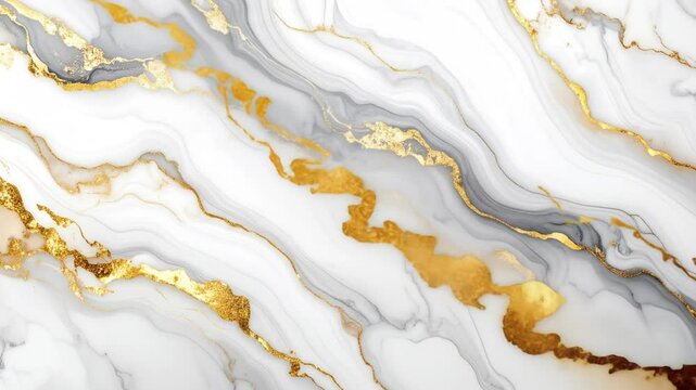 Sophisticated marble effect animation with flowing golden accents for elegant backgrounds