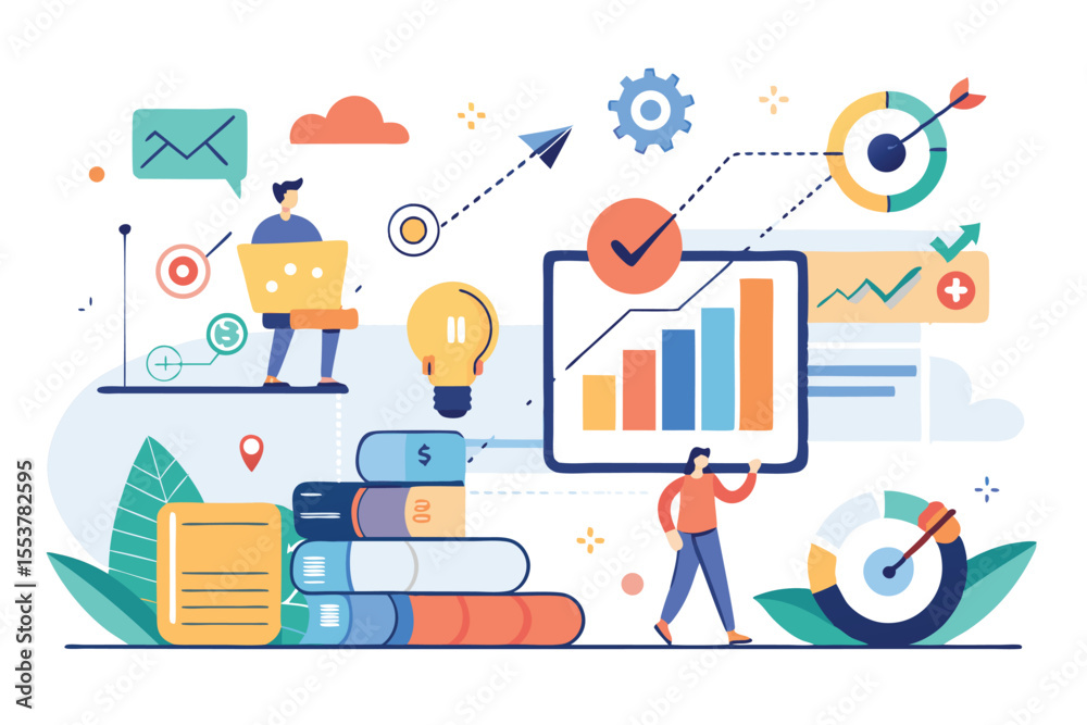Poster project tracking for achieving goals through task completion, analysis of performance indicators, an