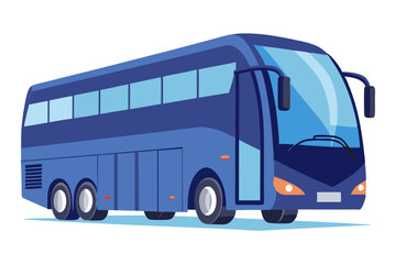 Modern Tour Bus Vector with Large Sightseeing Windows