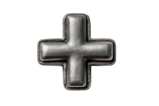 PNG Metallic plus sign symbol on black background