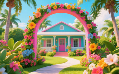 Fototapeta premium house in the garden