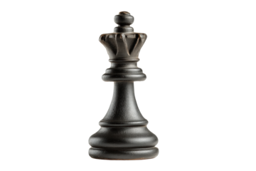 PNG Wooden chess king piece on black background - strategy and elegance