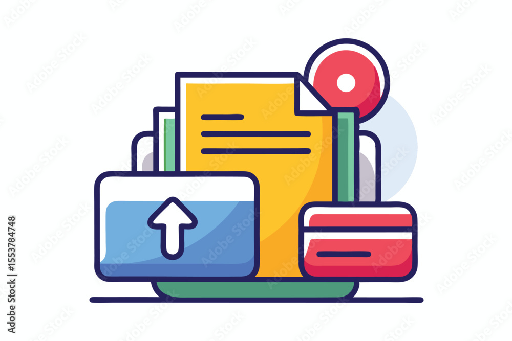 Poster uploading office file flat icon designed with a modern gradient style showcasing file interactions i