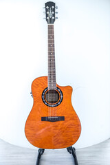 Fototapeta premium acoustic guitar on white background