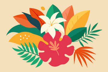 Fototapeta premium abstract floral composition with tropical energy