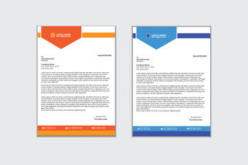Modern corporate business letterhead design template with red, yellow and black color.