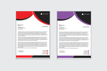 Clean and professional corporate company business letterhead template design with color variation bundl