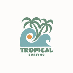 Fototapeta premium Vintage surf design template for surf club, surf shop, surf merch. 