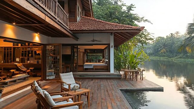 kerala backwater house indian architecture video