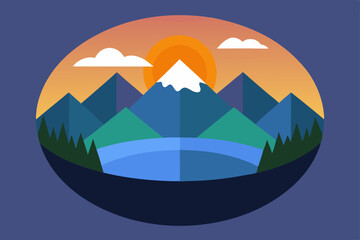 vector illustration of a mountain landscape