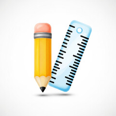 Felt-style pencil and ruler icon