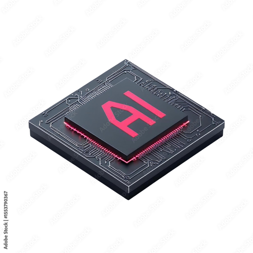Poster ai artificial intelligence chip processor technology modern computing innovation and machine learnin