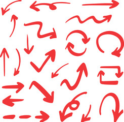 Line art sketch arrow decoration element icon set vector illustration