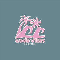 Vintage surf design template for surf club, surf shop, surf merch.	