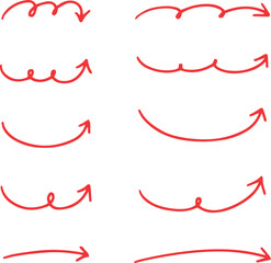 Line art sketch arrow decoration element icon set vector illustration