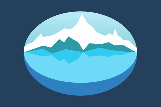 frozen lake in spherical mountain world
