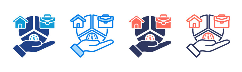 Work Life Balance icon sheet multiple style collection