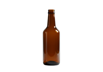 Amber Glass Bottle on Black Background isolated on transparent background
