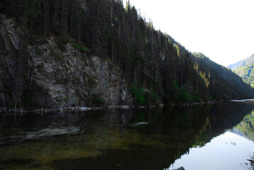 Alaska- Panorama of Beautifully Contrasting Mountain Lake Reflections