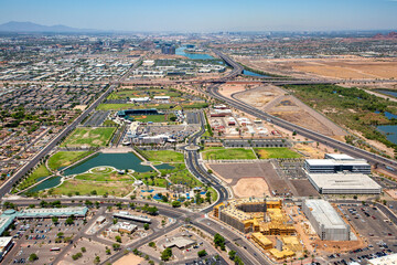 Above Riverview Park in Mesa, Arizona looking west