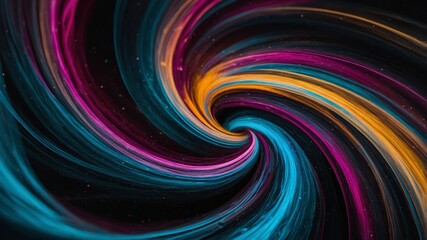Colorful Swirling Abstraction With Vivid Hues Creates a Mesmerizing Visual Effect in a Cosmic Setting