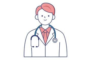 Fototapeta premium Doctor or Healthcare Worker Vector Wearing Lab Coat