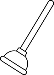 plunger icon line art vector illustration on transparent background
