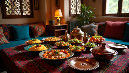 Warm Ambiance of a Moroccan Family Gathering