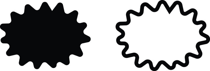 Blank empty speech bubbles chat icon set. Retro colorful special offer design elements, chat emblem, black callout sign collection Isolated on transparent background. Vector illustration for web app.