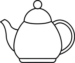 Obraz premium teapot icon line art vector illustration on transparent background 