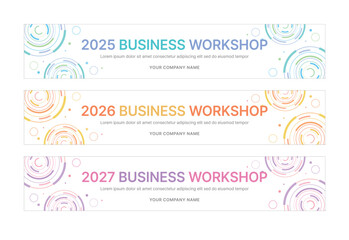 Modern business banner templates with abstract geometric patterns. Perfect for workshops, events, conferences, presentations, or branding projects, combining style and professionalism.