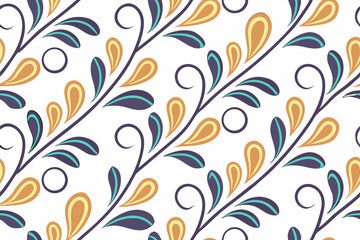 Beige and Brown Daisy Flower Pattern on Background Seamless Repeat Floral Design