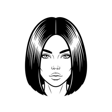 Classic blunt bob with center part &mdash; minimal, modern look