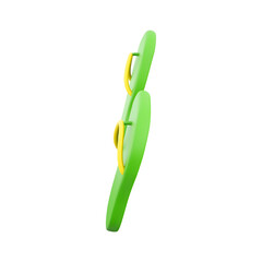 A green and yellow object resembling a tool or gadget, possibly designed for a specific function.