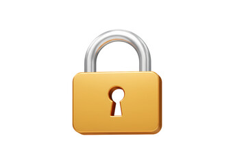 Fototapeta premium Padlock Icon Security and Privacy Symbol isolated on transparent background