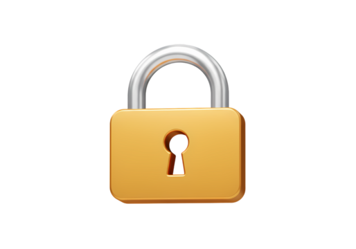 Padlock Icon Security and Privacy Symbol isolated on transparent background