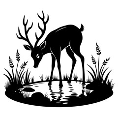 silhouette of a deer