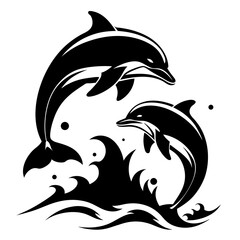 Obraz premium silhouette of a dolphin