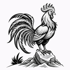rooster isolated on white